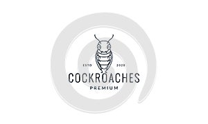 Animal insect cockroach cartoon lines logo vector icon illustration design