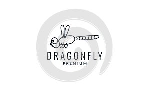 Animal insect dragonflies shape lines cartoon color logo vector icon illustration design