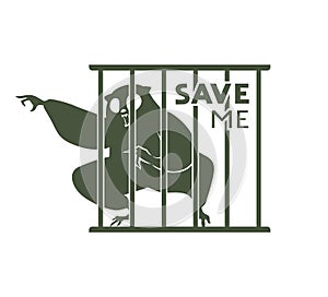 Animal in jail and save me message