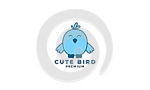 Animal little bird or cheeper or nestling or poult  cute cartoon logo icon illustration vector