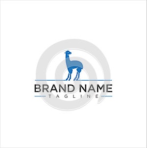 Animal Llama Logo Design Vector Stock Illustration Template.Animal Logo