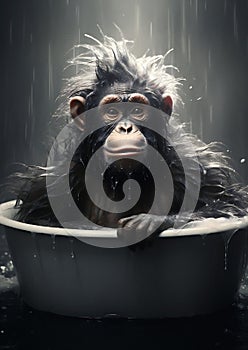Animal mammal primate chimpanzee portrait ape wild nature wildlife face monkey