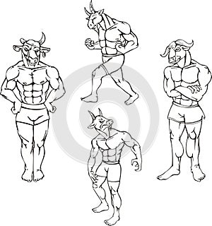 Animal mascots - bull, goat, buffalo photo