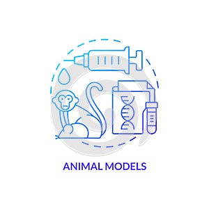 Animal models blue gradient concept icon