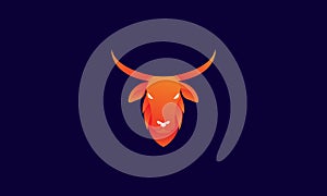 Animal modern abstract head cow logo vector symbol icon design graphic illustration