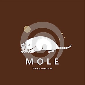 animal mole natural logo vector icon silhouette