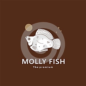 animal molly fish natural logo vector icon silhouette