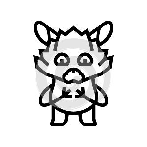 animal monster funny line icon vector illustration