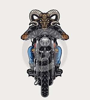 Animal moto rider vintage colorful concept