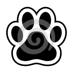 Animal paw print dog cat vector icon