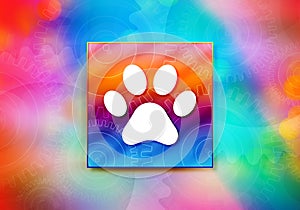 Animal paw print icon abstract colorful background bokeh design illustration