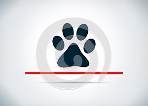 Animal paw print icon abstract flat background design illustration