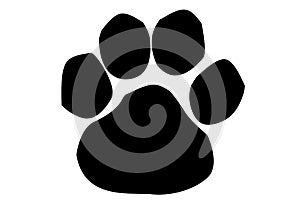 Animal paw print icon on white background. Illustration design