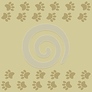 Animal paw prints background frame