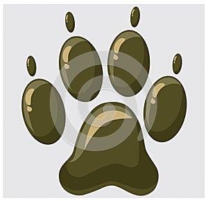 Animal paw symbol. Dog paw cat paw	vector design