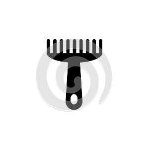 Animal Pet Comb, Puppy Dog Grooming. Flat Vector Icon illustration. Simple black symbol on white background. Animal Pet Comb,