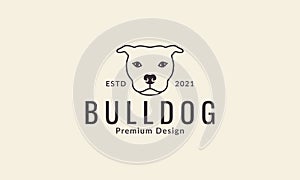 Animal pets dog American Pit Bull Terrier head lines logo design vector icon symbol graphic illustration
