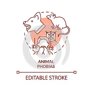 Animal phobias red concept icon