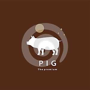 animal pig natural logo vector icon silhouette