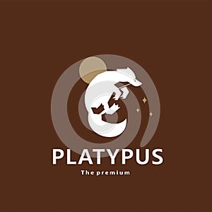 animal platypus natural logo vector icon silhouette