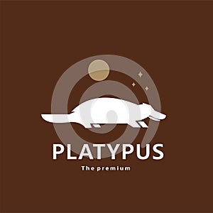 animal platypus natural logo vector icon silhouette