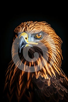 Animal Power - wonderful portrait of a golden eagle with dark background