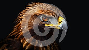 Animal Power - wonderful portrait of a golden eagle with dark background