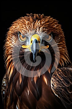 Animal Power - wonderful portrait of a golden eagle with dark background