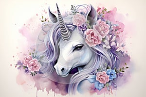 Unicorn cartoon background dream design illustration horse floral cute animal fairy magical fantasy print