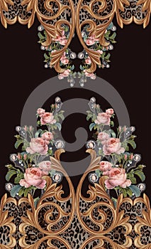 Animal print flowers baroque design