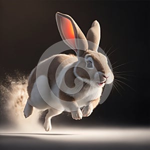 an animal rabbit running fast illustration