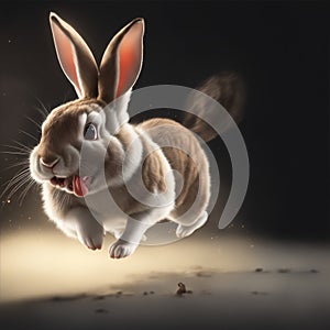 an animal rabbit running fast illustration