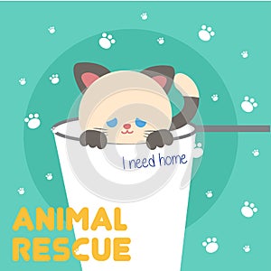 Animal Rescue Illustration Vector Art Logo