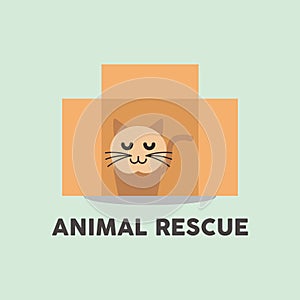 Animal Rescue Illustration Vector Art Logo