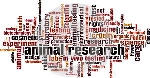 Animal research word cloud photo