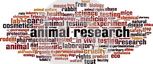 Animal research word cloud photo