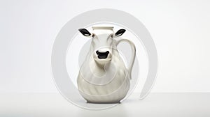 Animal rights concept designed jug shaped like a cow on white background