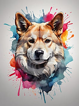 The animal's face is painted in watercolor