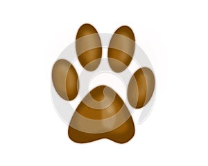 An animal`s paw. A trace of a brown color. photo