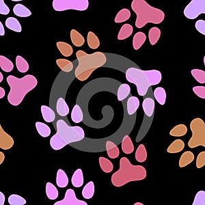 Animal seamless cat dog footprints pattern for wrapping paper and kids and clothes print and fabrics and hobbies