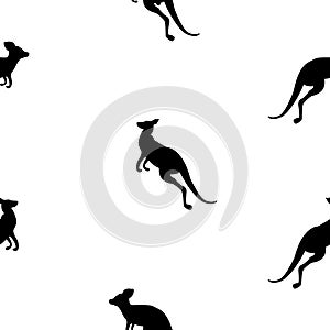 Animal seamless pattern background with kangaroo. Vector Illustration