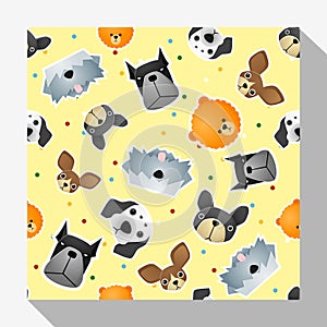 Animal seamless pattern collection with dog