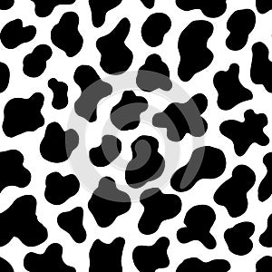 Animal seamless pattern. Cow Hide, Holstein cattle texture. Mammals Fur. Print skin. Predator Camouflage. Printable