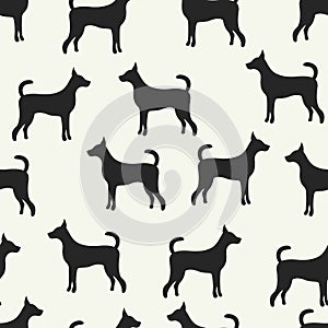 Animal seamless pattern of dog silhouettes