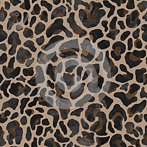 Animal seamless pattern with leopard fur texture. Repeating leopard or jaguar fur background for textile design.