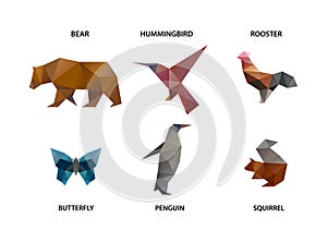 Animal set of polygons photo