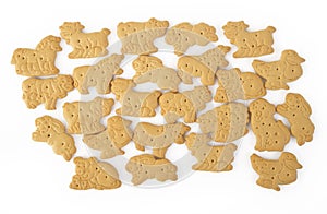 Animal shaped cracker isolated on white