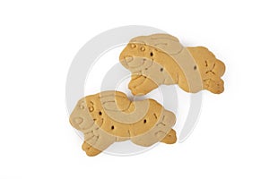 Animal shaped salty cracker isolated