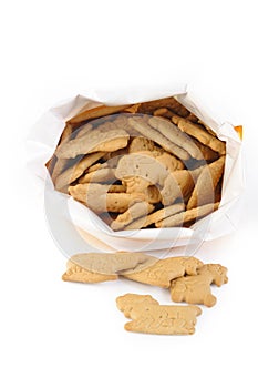 Animal shaped salty cracker isolated