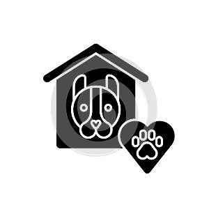 Animal shelter black glyph icon